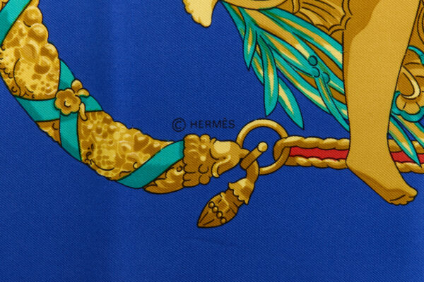 Hermes Silk Scarf Carre 90 "HOMMAGE A CHARLES GARNIER" Blue Silk Scarf - Image 7