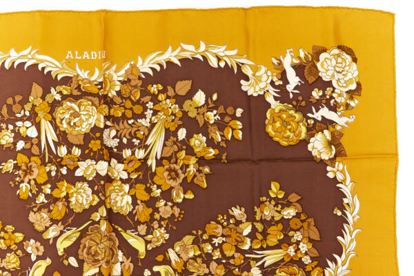 Hermes Silk Scarf Carre 90 "ALADIN" Yellow Silk Scarf - Image 3