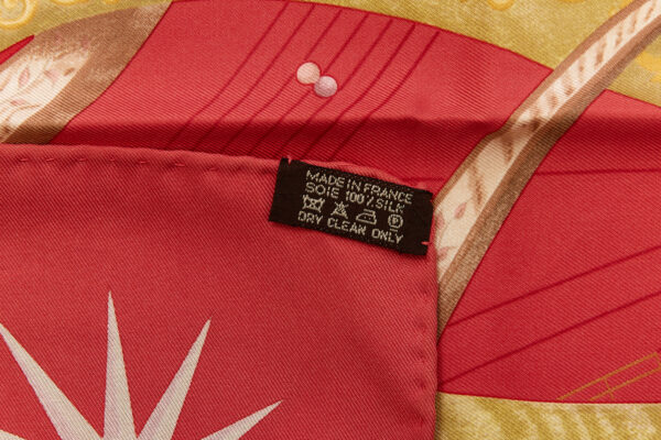 Hermes Silk Scarf Carre 90 "QUINTESSENCE" Red Silk Scarf - Image 7