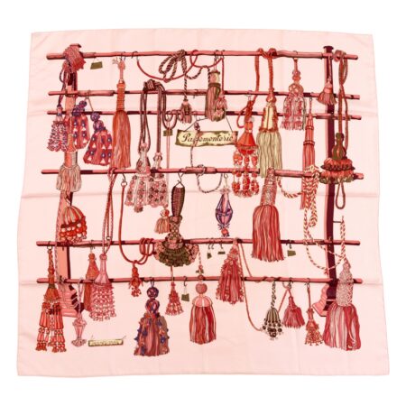 Hermes Silk Scarf Carre 90 "Pasementerie" Pink Silk Scarf