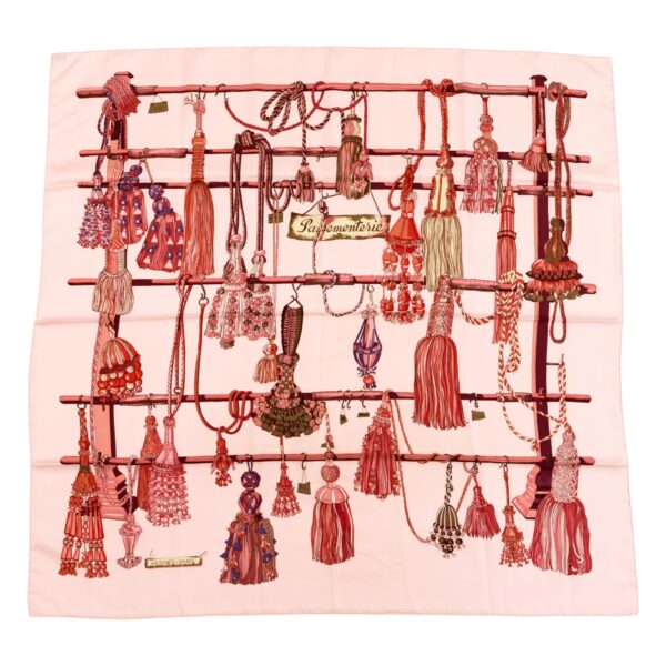 Hermes Silk Scarf Carre 90 "Pasementerie" Pink Silk Scarf