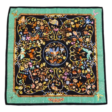 Hermes Silk Scarf Carre 90 "Pierres d'Orient et d'Occident" Green Silk Scarf