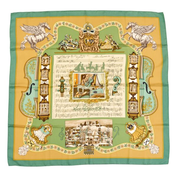 Hermes Silk Scarf Carre 90 "Salzburg" Blue Silk Scarf