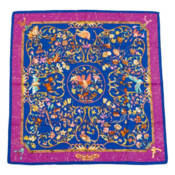 Hermes Silk Scarf Carre 90 "Pierres d'Orient et d'Occident" Purple Silk Scarf