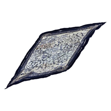 Hermes Silk Scarf Carre 90 "LIBRES COMME LAIR" Blue Silk Pleats Scarf with Box