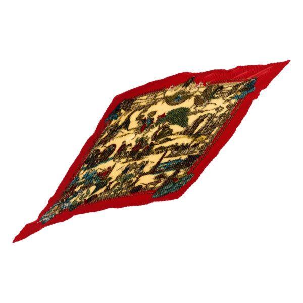 Hermes Silk Scarf Carre 90 "Au FIL de la SOIE" Red Silk Pleats Scarf with Box