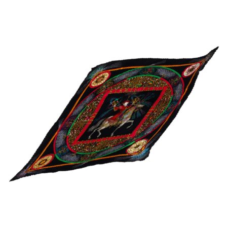 Hermes Silk Scarf Carre 90 "Feux d'Artifice" Black Silk Pleats Scarf