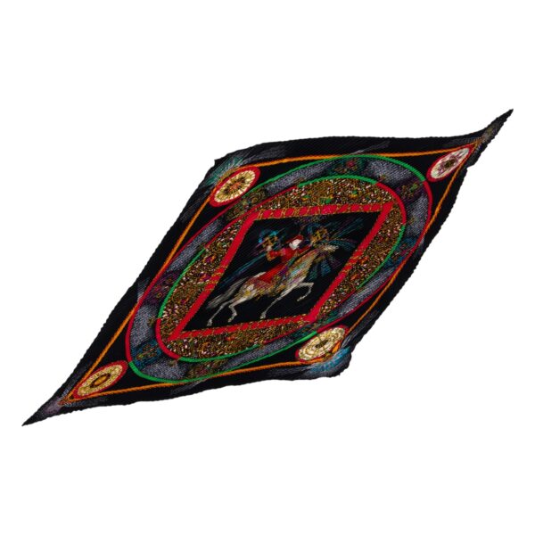 Hermes Silk Scarf Carre 90 "Feux d'Artifice" Black Silk Pleats Scarf