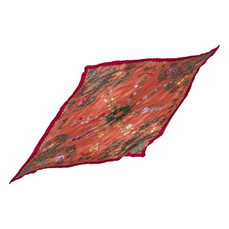 Hermes Silk Scarf Carre 90 "ARABESQUES" Pink,Red Silk Pleats Scarf