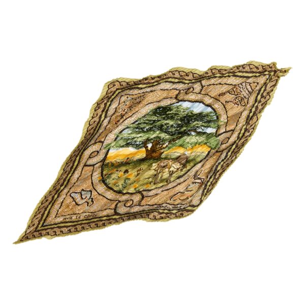 Hermes Silk Scarf Carre 90 "SOUS LE CEDRE" Green Silk Scarf
