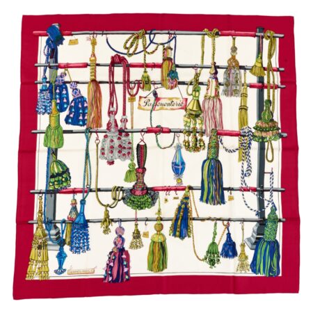 Hermes Silk Scarf Carre 90 "Pasementerie" Red,Pink Silk Scarf