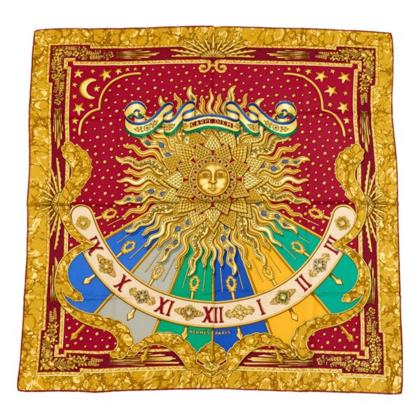 Hermes Silk Scarf Carre 90 "CARPE DIEM" Yellow Silk Scarf