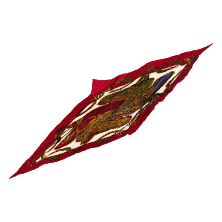 Hermes Silk Scarf Carre 90 "Festival" Red Silk Pleats Scarf